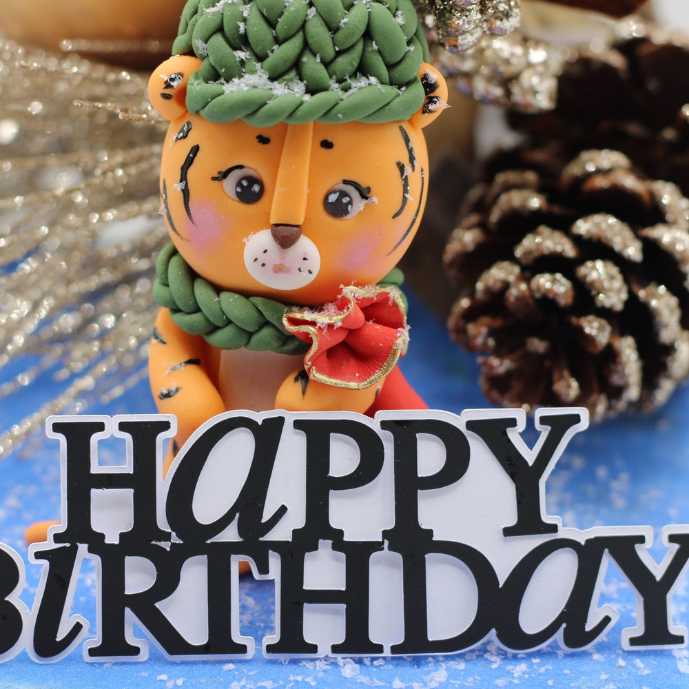 
                  
                    White/Black Happy Birthday Topper - HAPPY BIRTHDAY image
                  
                